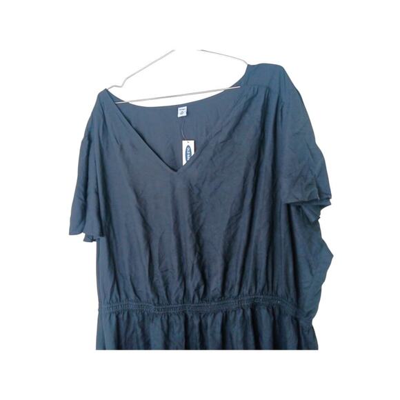 Old Navy Black Tiered V-Neck Dress 4X Plus Size NWT Lightweight Flowy - Picture 4 of 11